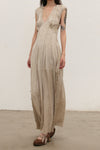 Mutedance 25 Spring/Summer Deep V-neck Pleated Dress MD-MD25SS24-BEIGE